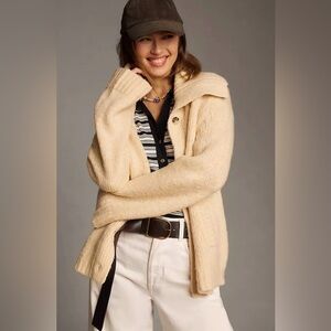 Maeve by Anthropologie | Ivory Knit Coatigan Sweater Jacket sz SM